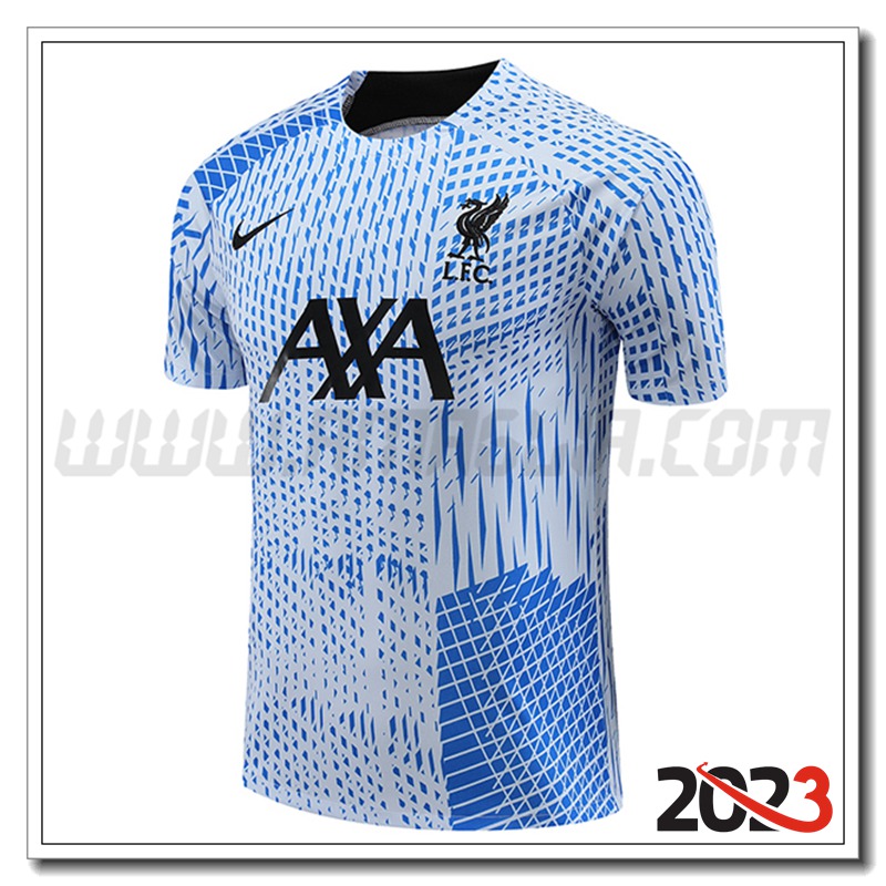 T Shirt Allenamento FC Liverpool Azzurro 2023 2024