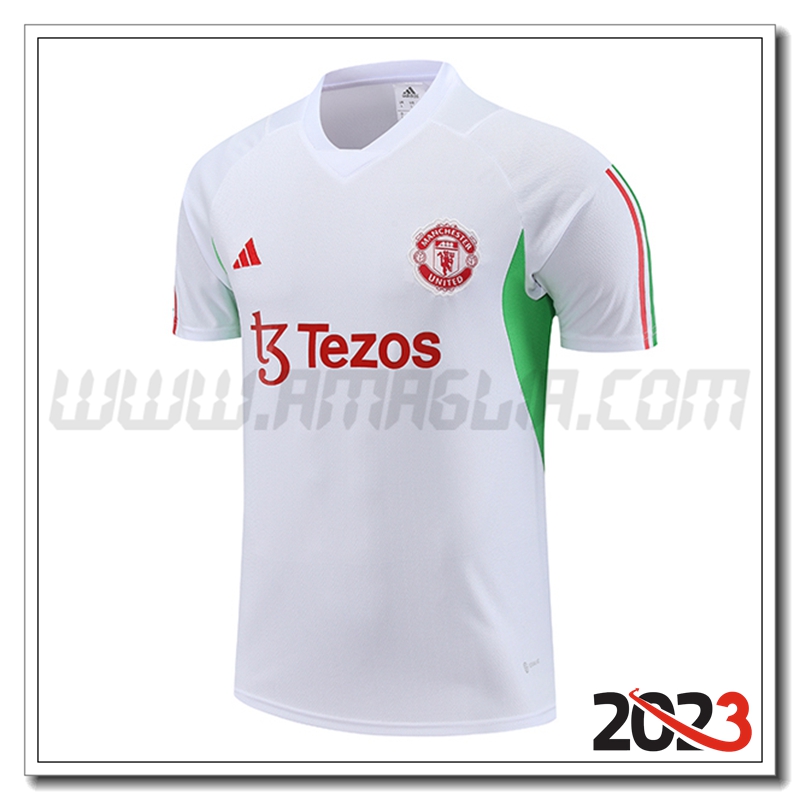 T Shirt Allenamento Manchester United Bianco 2023 2024