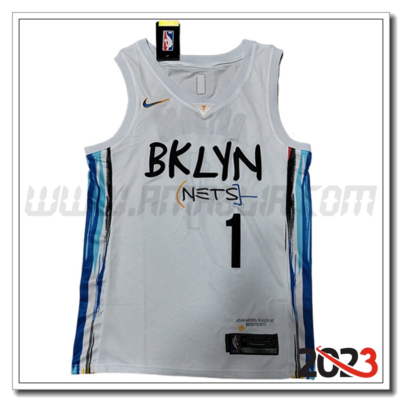 Maglia Brooklyn Nets (Rosa #1) 2023/24 Bianco