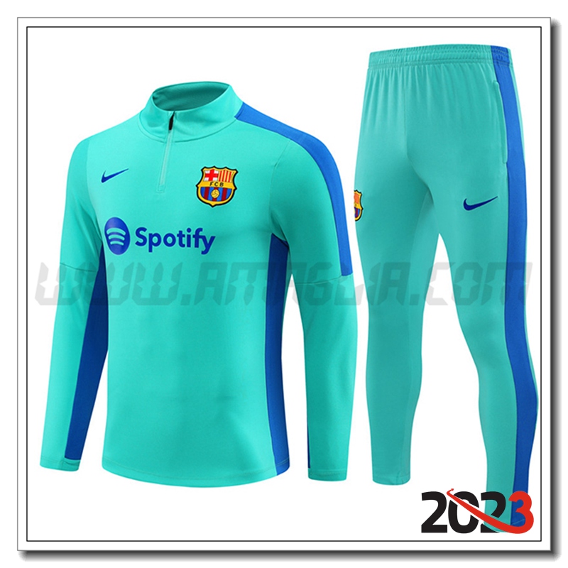 Tuta Allenamento FC Barcellona Verde 2023 2024 -02