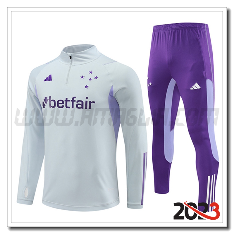 Tuta Allenamento Cruzeiro EC Grigio Chiaro 2023 2024