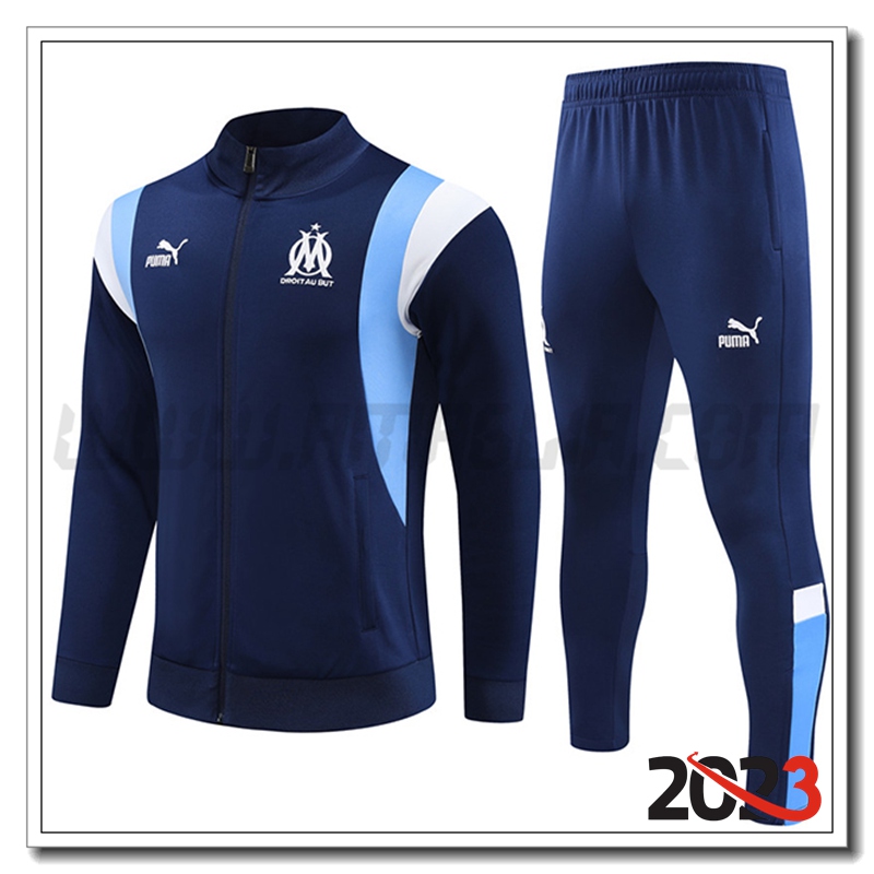 Tuta Allenamento Giacca Marsiglia Blu Marina 2023 2024