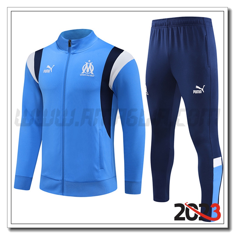Tuta Allenamento Giacca Marsiglia Azzurro 2023 2024