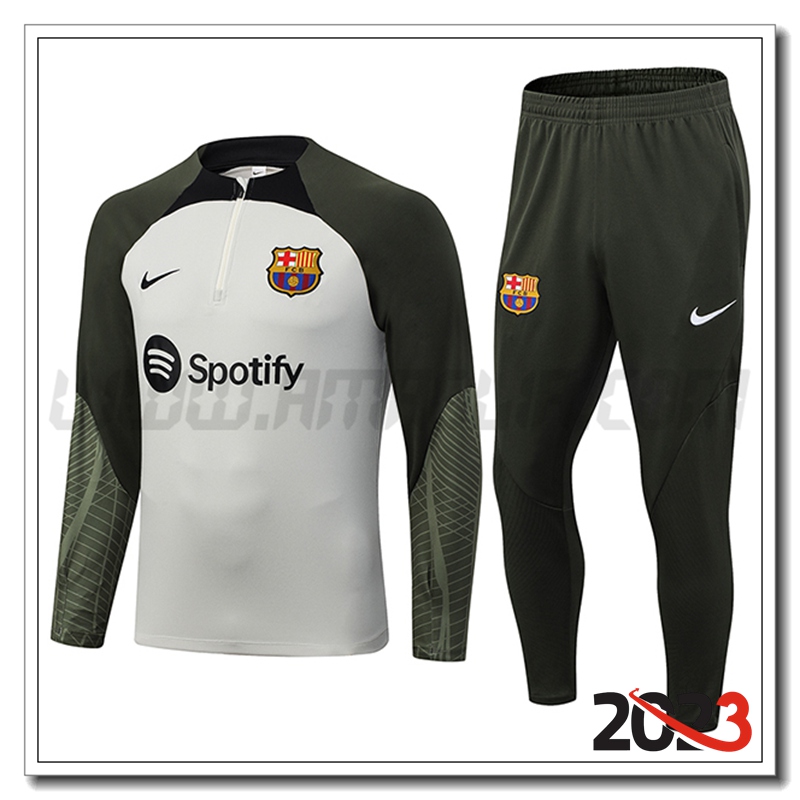 Tuta Allenamento FC Barcellona Grigio Chiaro 2023 2024
