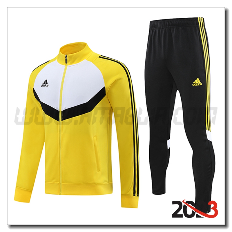 Tuta Allenamento Giacca Adidas Bianco/Giallo 2023 2024