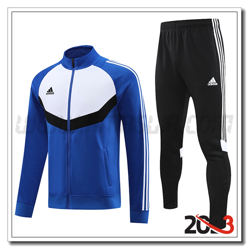 Tuta Allenamento Giacca Adidas Blu/Bianco 2023 2024