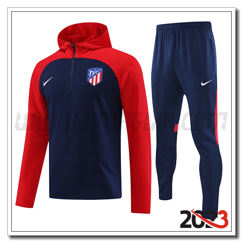 Tuta Giacca Con Cappuccio Atletico Madrid Blu Marina 2023 2024