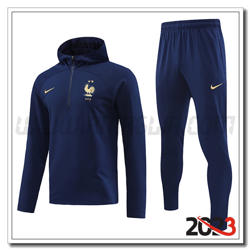 Tuta Giacca Con Cappuccio Francia Blu Marina 2023 2024