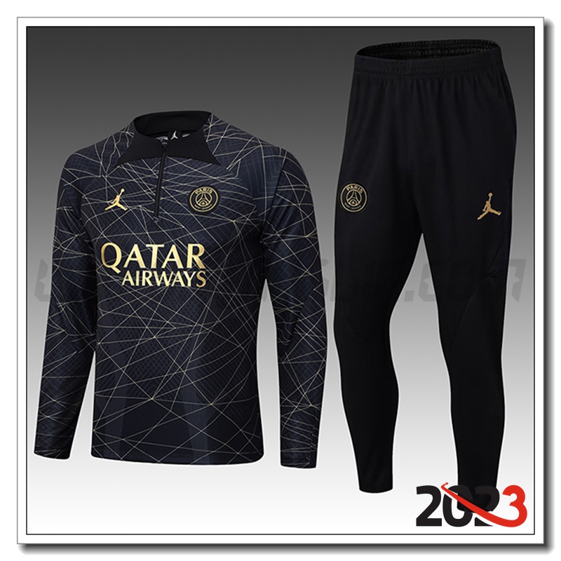 Tuta Allenamento PSG Bambino Nero 2023 2024 -02