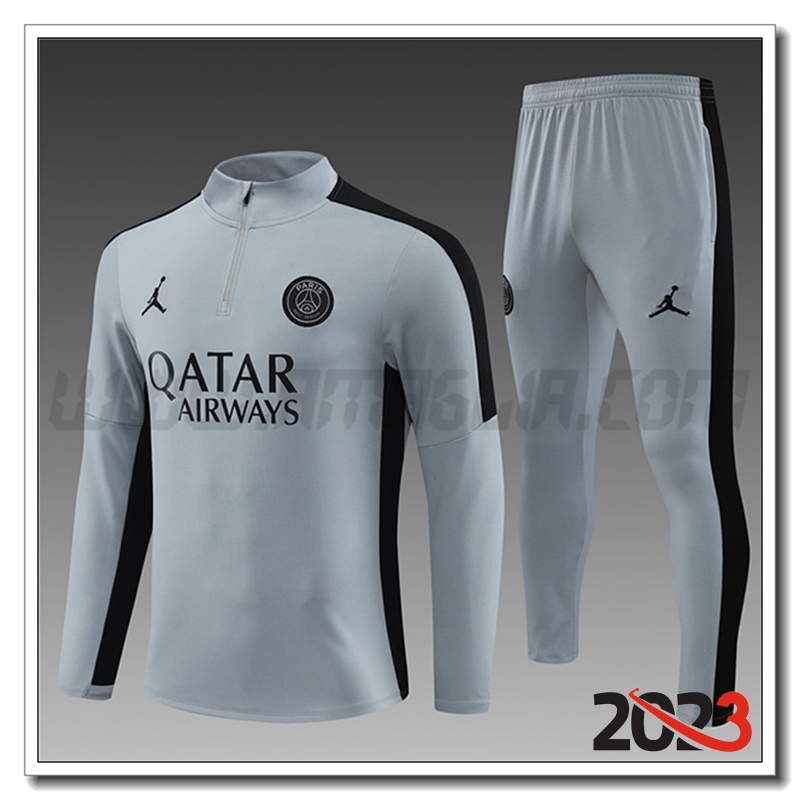 Tuta Allenamento Jordan PSG Bambino Grigio 2023 2024