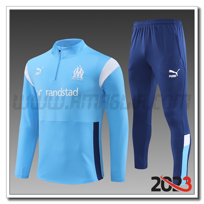 Tuta Allenamento Marsiglia Bambino Azzurro 2023 2024
