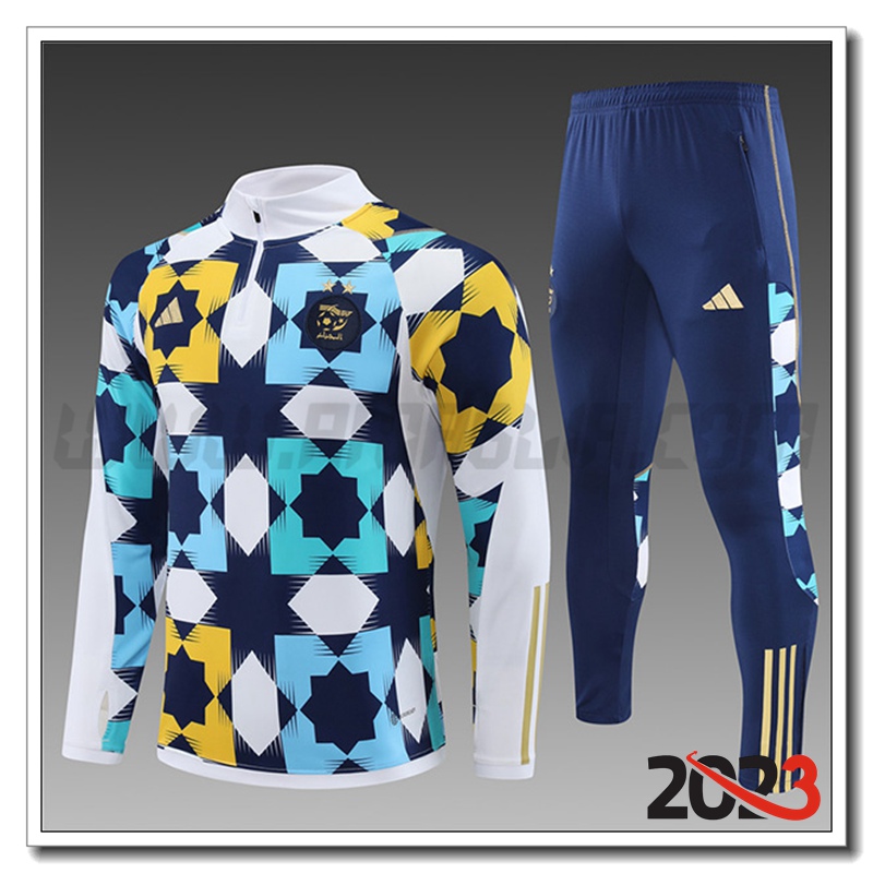 Tuta Allenamento Algeria Bambino Bianco/Blu/Giallo 2023 2024