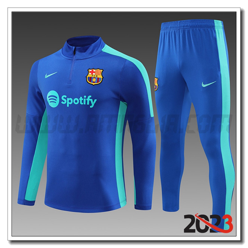 Tuta Allenamento FC Barcellona Bambino Blu 2023 2024 -02
