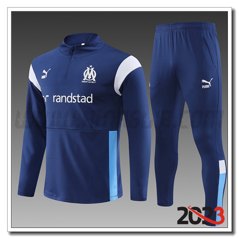 Tuta Allenamento Marsiglia Bambino Azzurro 2023 2024 -02