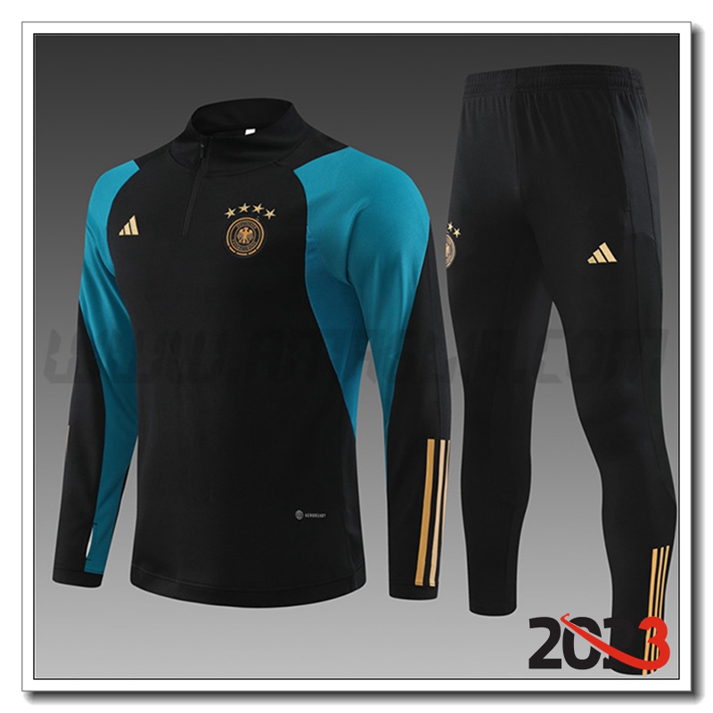 Tuta Allenamento Germania Bambino Nero 2023 2024