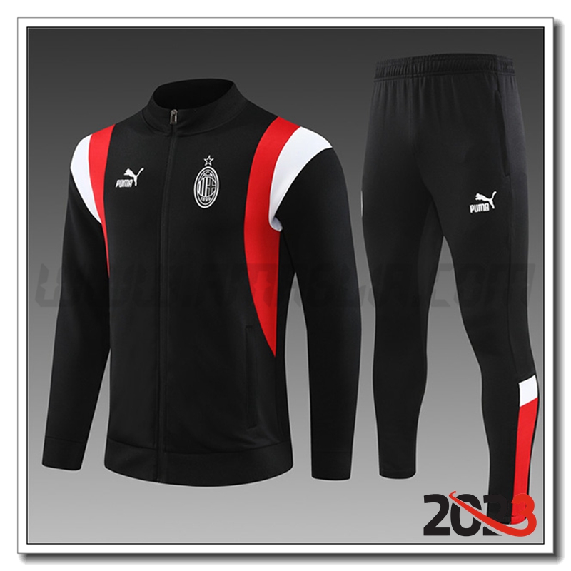 Tuta Allenamento Giacca AC Milan Bambino Nero 2023 2024