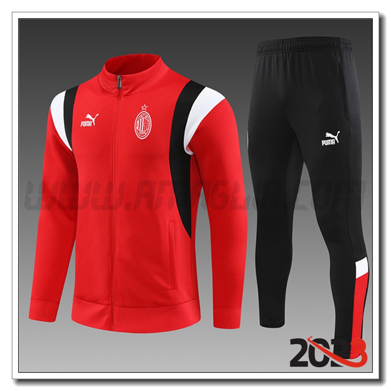 Tuta Allenamento Giacca AC Milan Bambino Rosso 2023 2024