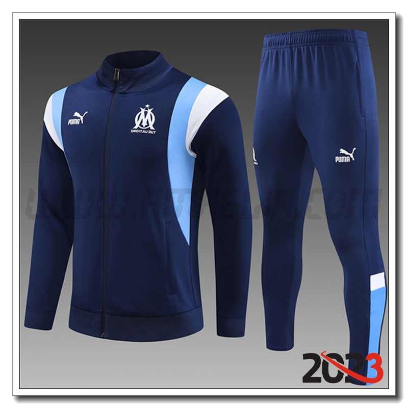 Tuta Allenamento Giacca Marsiglia Bambino Blu Marina 2023 2024