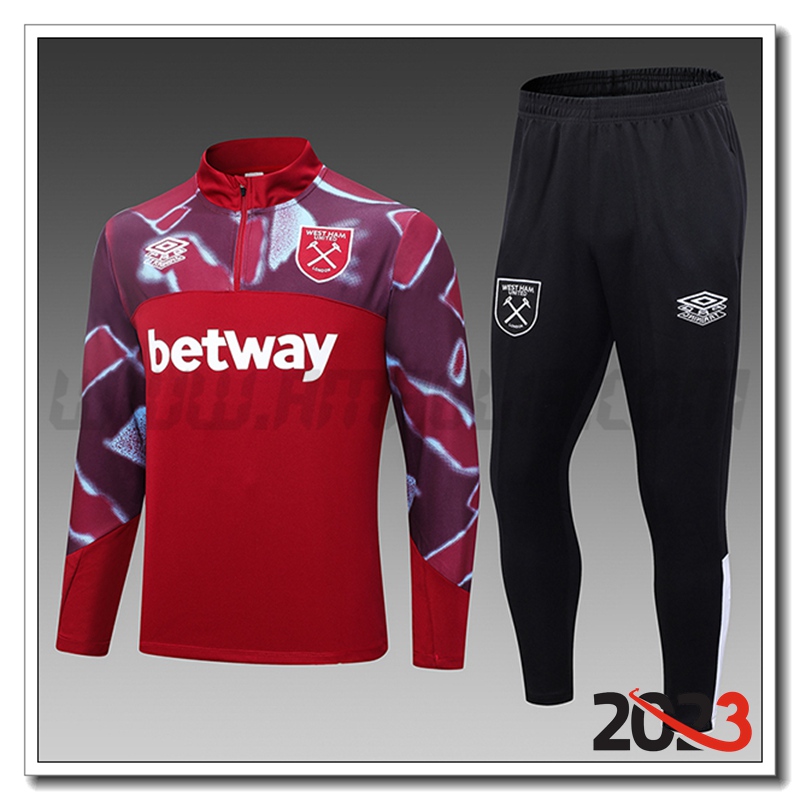 Tuta Allenamento West Ham Bambino Rosso 2023 2024