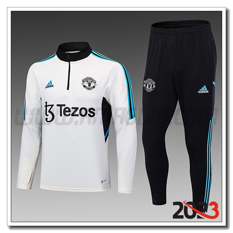 Tuta Allenamento Manchester United Bambino Bianco 2023 2024 -02