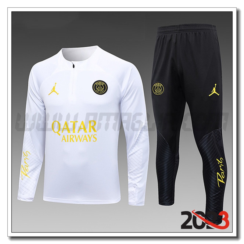 Tuta Allenamento PSG Jordan Bambino Bianco 2023 2024