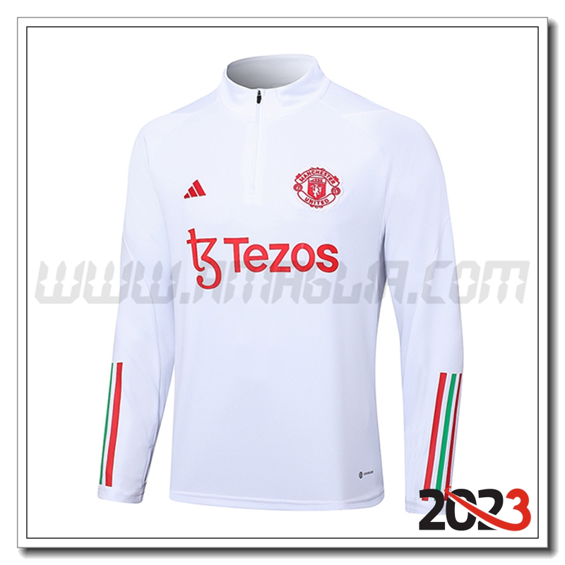Felpa Allenamento Manchester United Bianco 2023 2024 -02