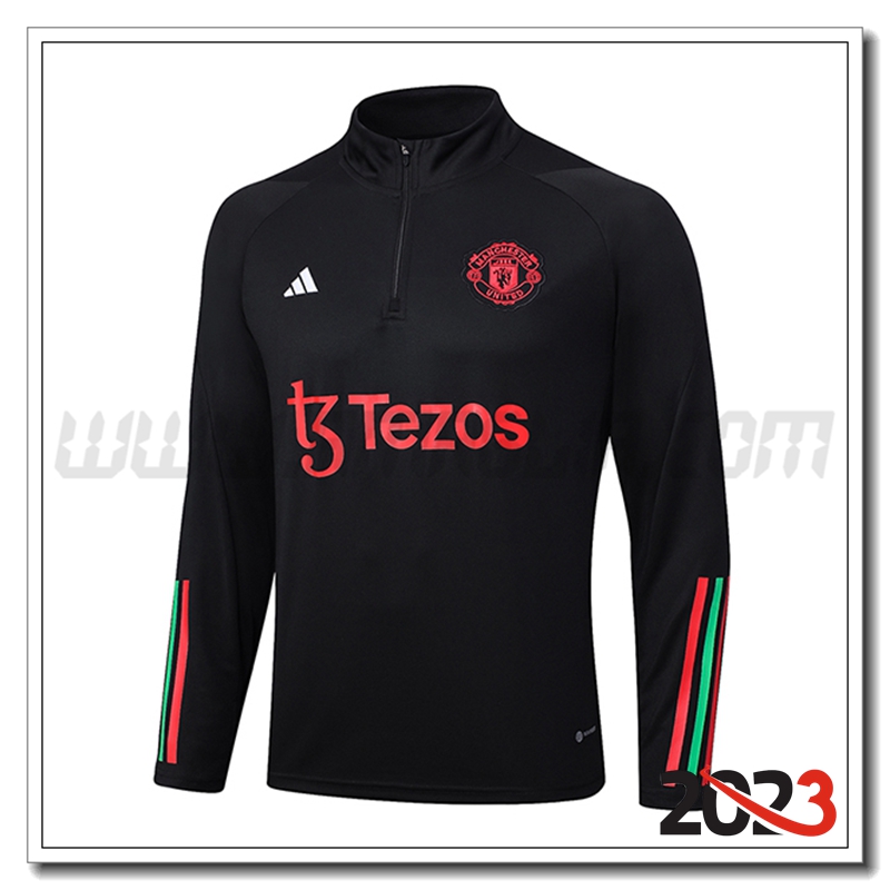 Felpa Allenamento Manchester United Nero 2023 2024