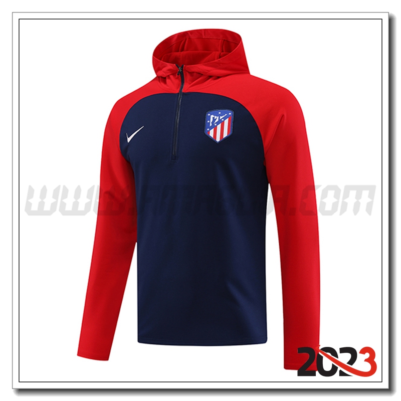 Felpa Allenamento Cappuccio Atletico Madrid Blu Marina 2023 2024