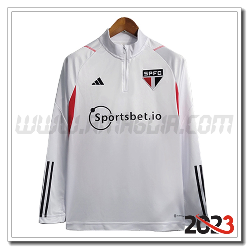 Felpa Allenamento Sao Paulo FC Bianco 2023 2024 -02