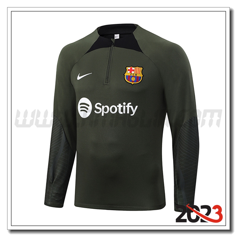 Felpa Allenamento FC Barcellona Verde 2023 2024