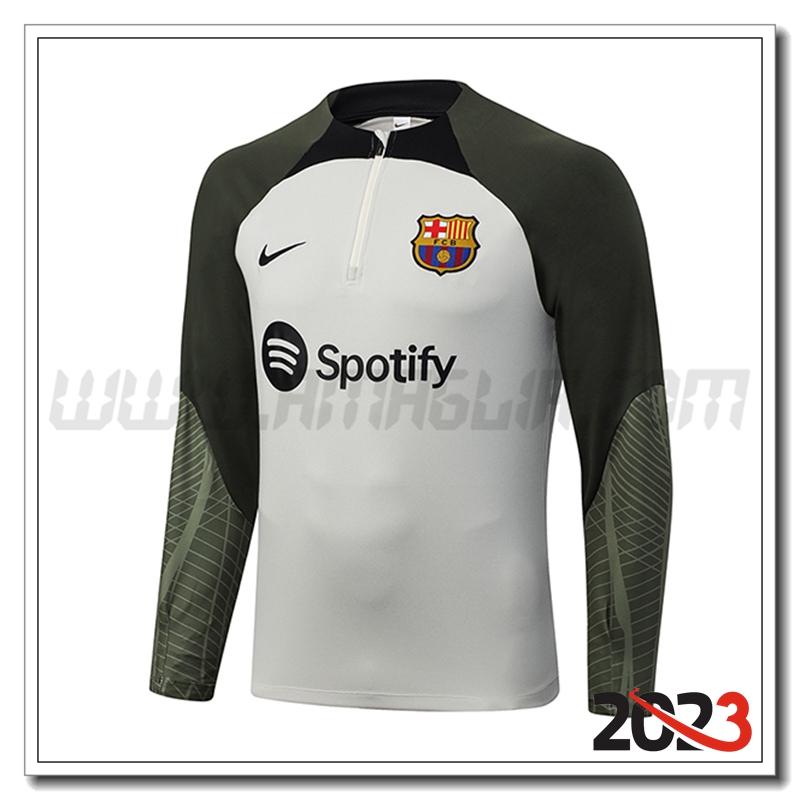 Felpa Allenamento FC Barcellona Grigio Chiaro 2023 2024