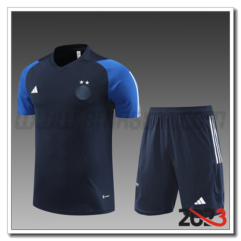 Kit Maglia Allenamento Algeria Bambino + Pantaloncini Blu Marina 2023 2024