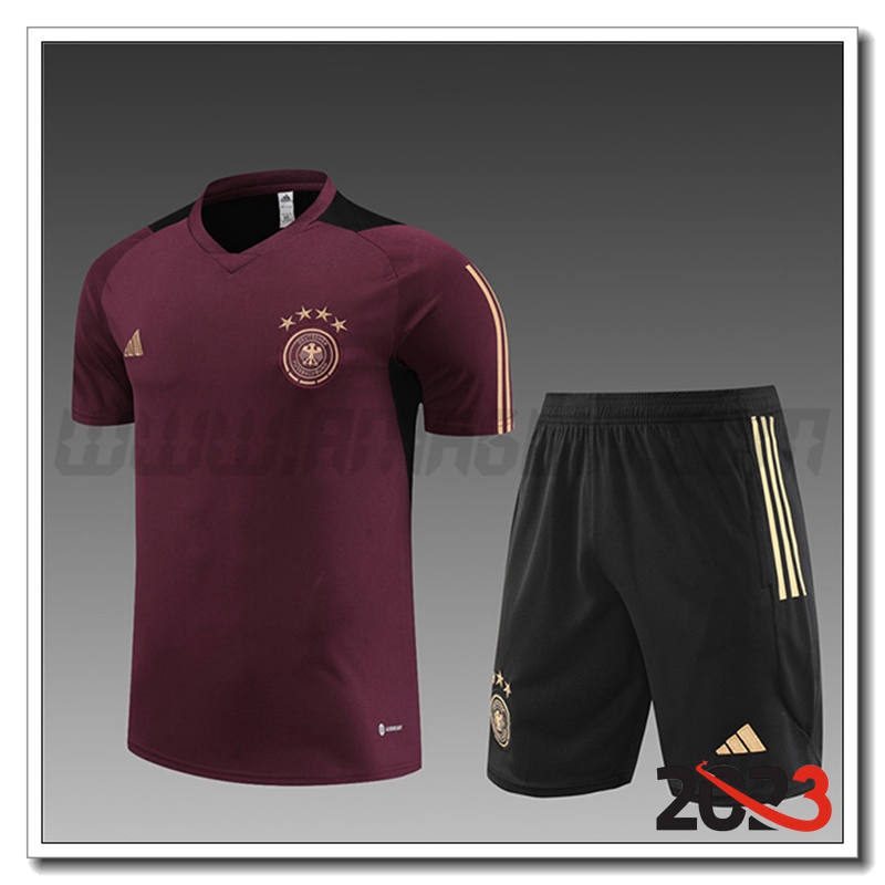 Kit Maglia Allenamento Germania Bambino + Pantaloncini Marrone 2023 2024