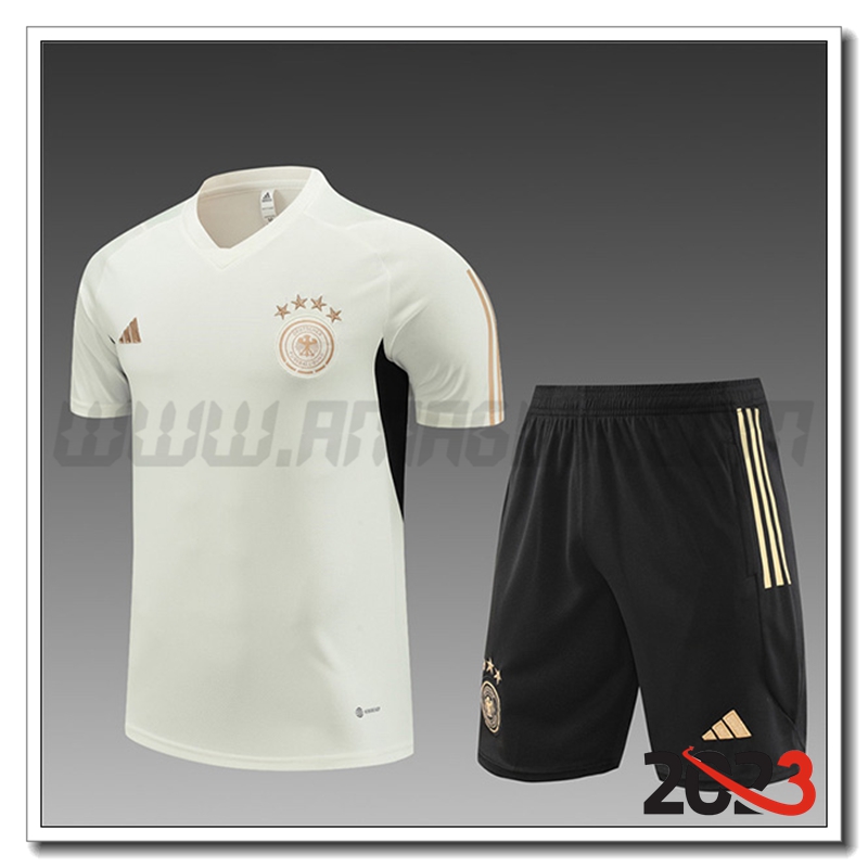Kit Maglia Allenamento Germania Bambino + Pantaloncini Bianco 2023 2024
