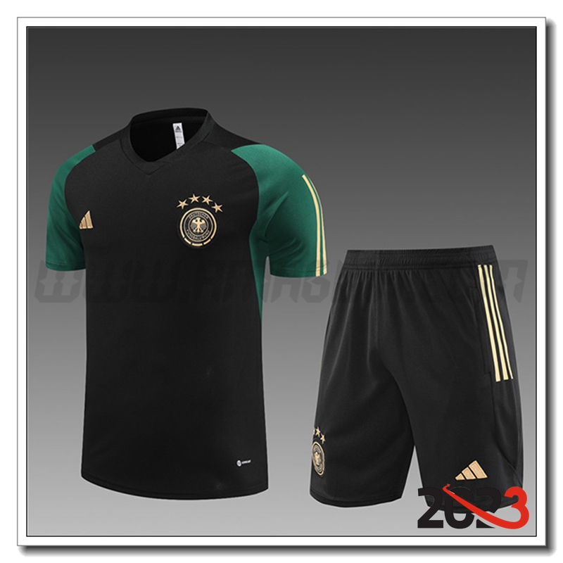 Kit Maglia Allenamento Germania Bambino + Pantaloncini Nero 2023 2024