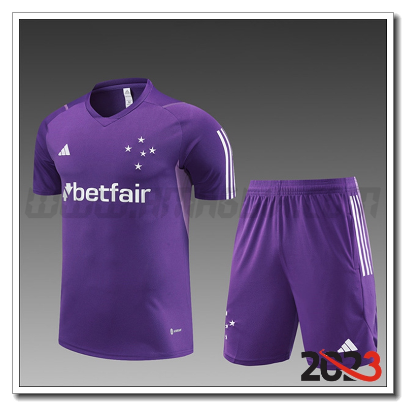 Kit Maglia Allenamento Cruzeiro Bambino + Pantaloncini viola 2023 2024