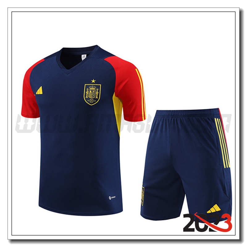 Kit Maglia Allenamento Spagna + Pantaloncini blu navy 2023 2024