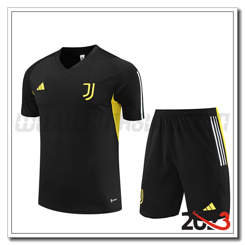 Kit Maglia Allenamento Juventus + Pantaloncini Nero 2023 2024