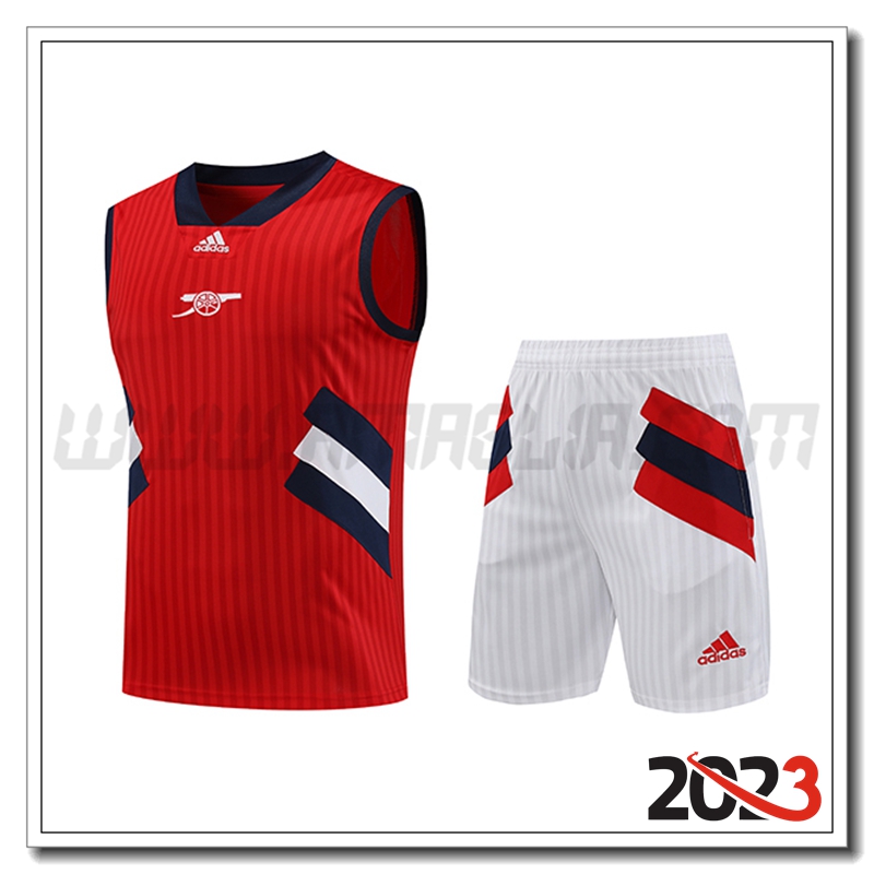 Kit Canotta Allenamento Arsenal + Pantaloncini Rosso 2023 2024