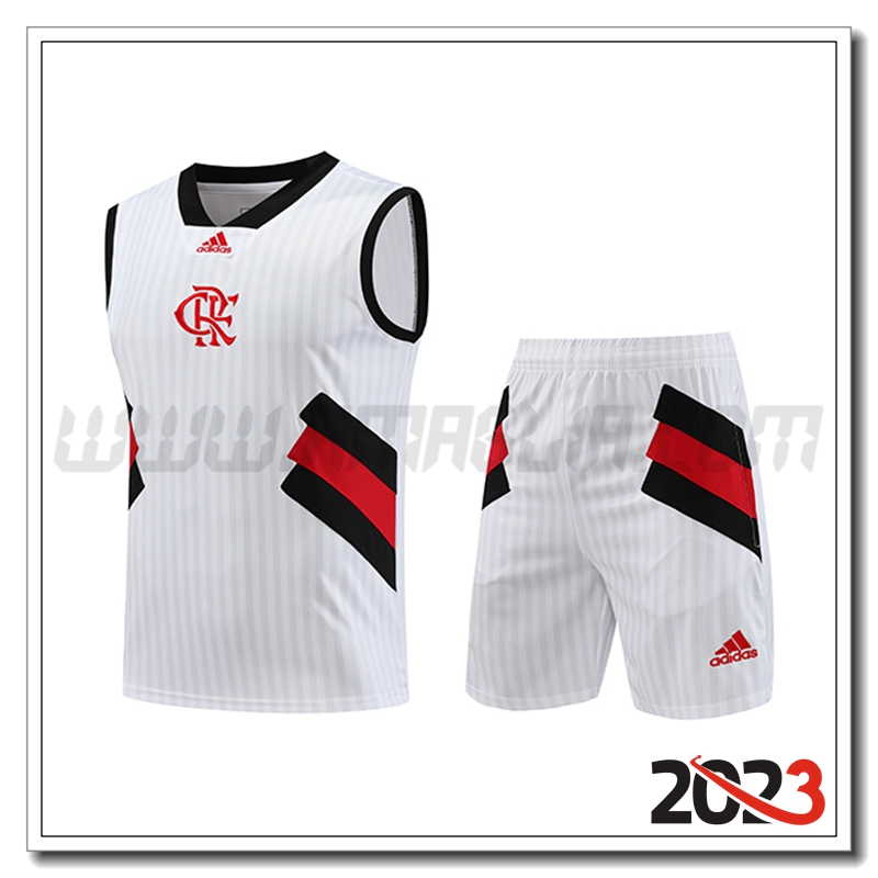 Kit Canotta Allenamento Flamengo + Pantaloncini Bianco 2023 2024 -02