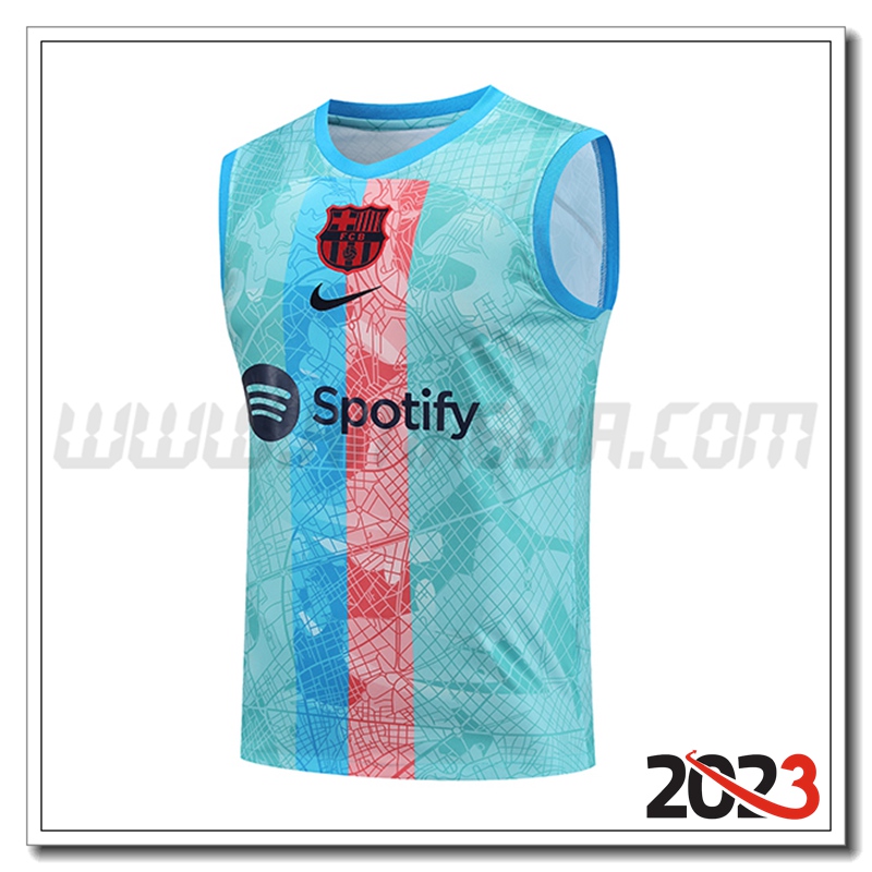 Canotta Allenamento FC Barcellona Azzurro 2023 2024