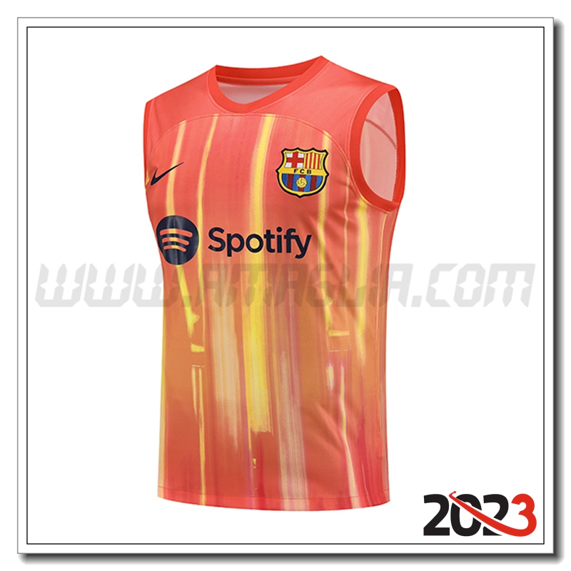 Canotta Allenamento FC Barcellona Arancia 2023 2024