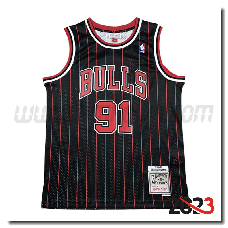 Maglia Chicago Bulls (RODMAN #91) 2023/24 Nero/Rosso