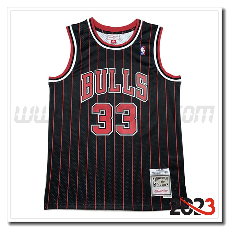 Maglia Chicago Bulls (PIPPEN #33) 2023/24 Nero/Rosso