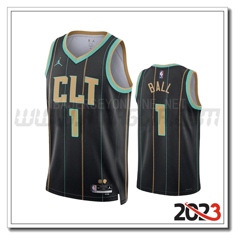 Maglia Charlotte Hornets (BALL #1) 2023/24 Nero