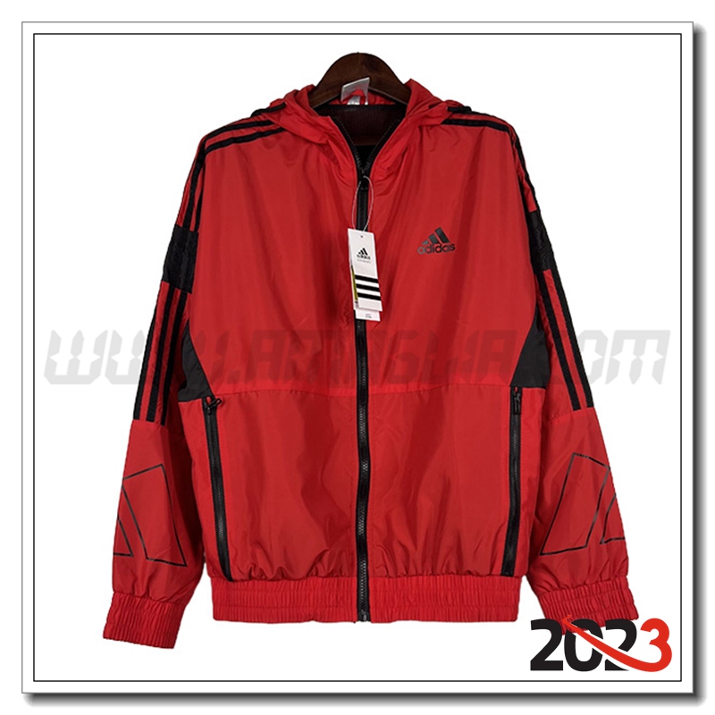 Giacca A Vento Adidas Rosso 2023 2024