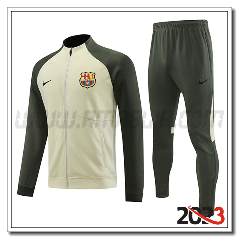 Tuta Allenamento Giacca FC Barcellona Marrone/Verde 2023 2024