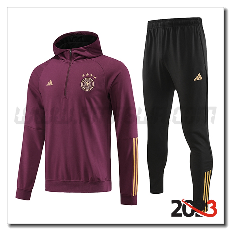 Tuta Giacca Con Cappuccio Germania Rosso 2023 2024