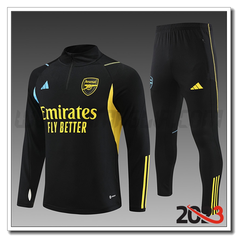 Tuta Allenamento Arsenal Bambino Nero 2023 2024 -02