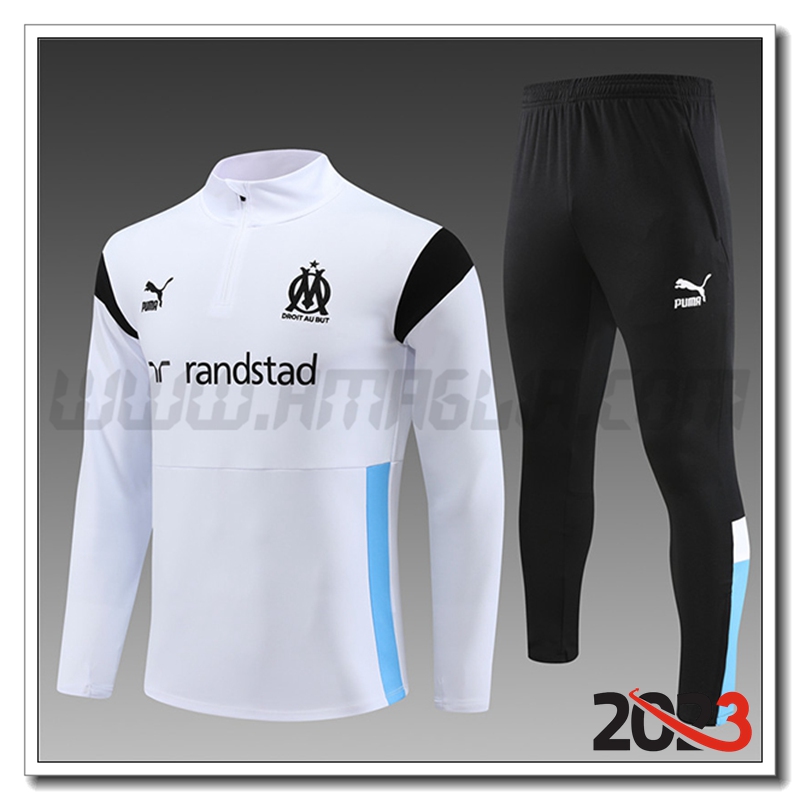 Tuta Allenamento Marsiglia Bambino Bianco 2023 2024
